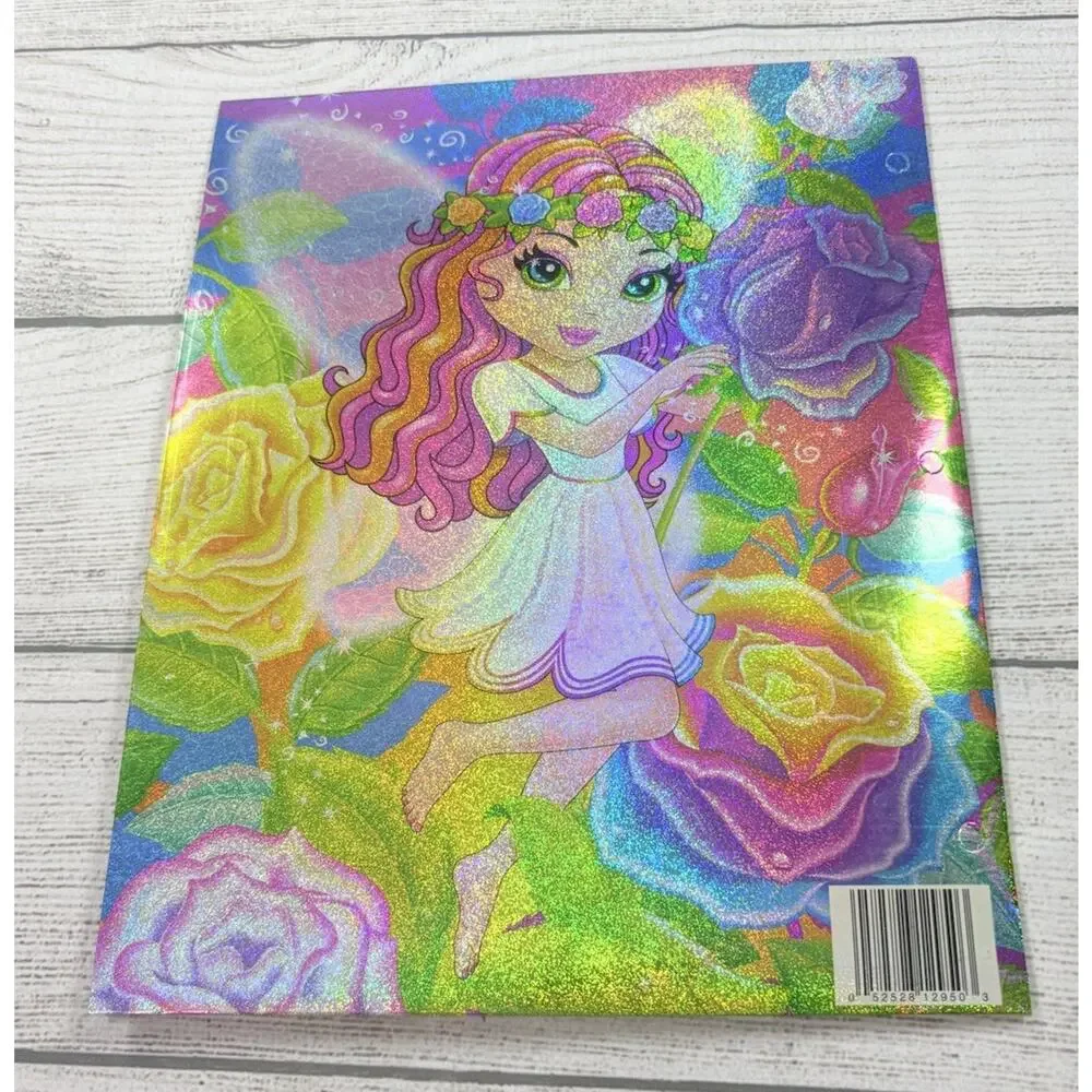 Lisa Frank Vintage Y2K Rosa Fairy Girl Glitter 2 Pocket Folder UNPUNCHED