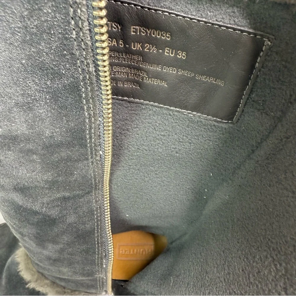 Hunter Leather‎ Suede Fleece Genuine Dyed Sheep Shearling Lined Boots
