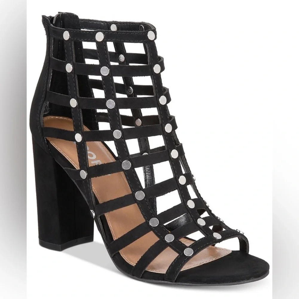 REPORT “Wesley” Studded Caged Heels, Size 8.5