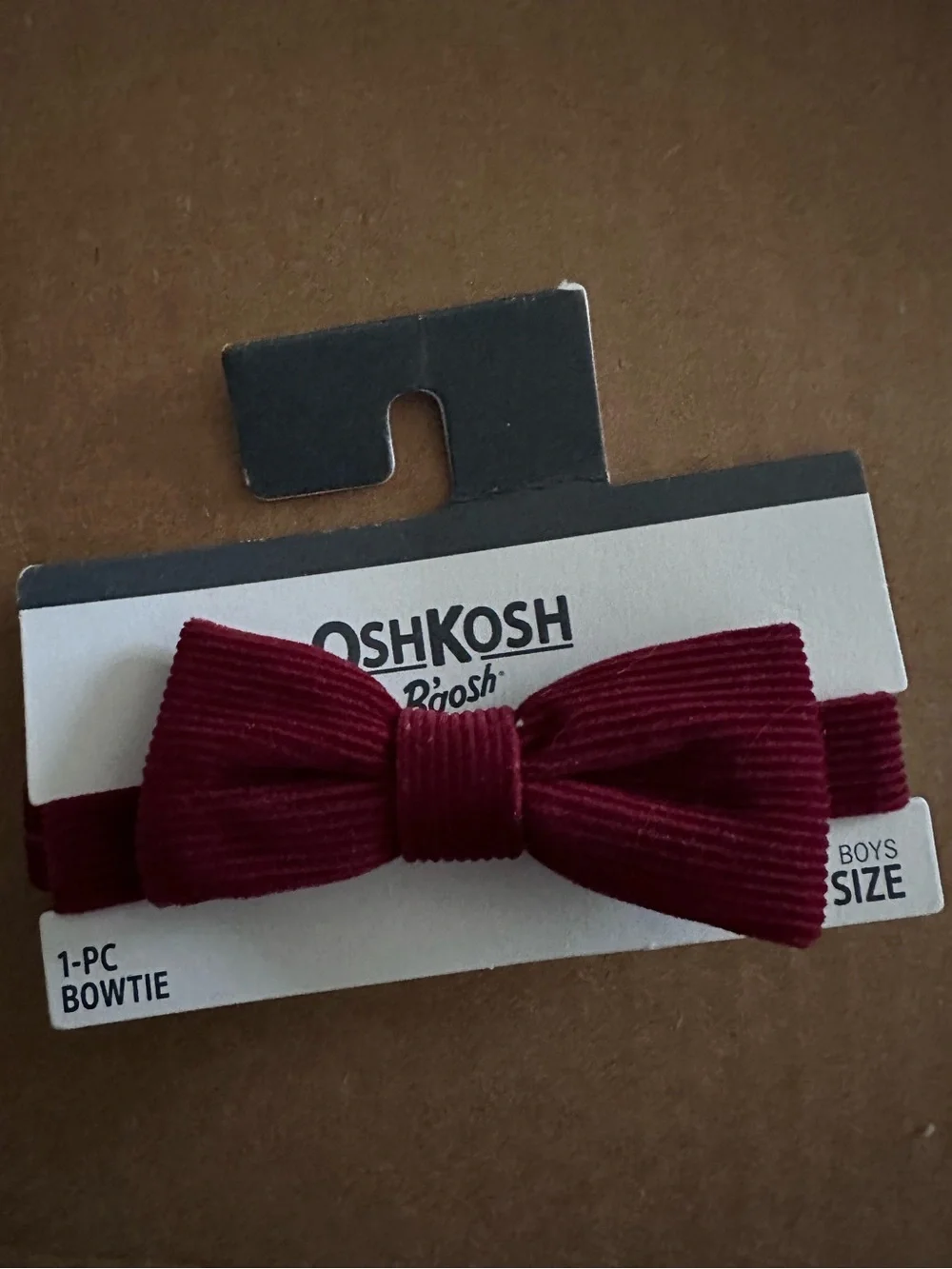 OSHKOSH boys burgundy corduroy bow tie