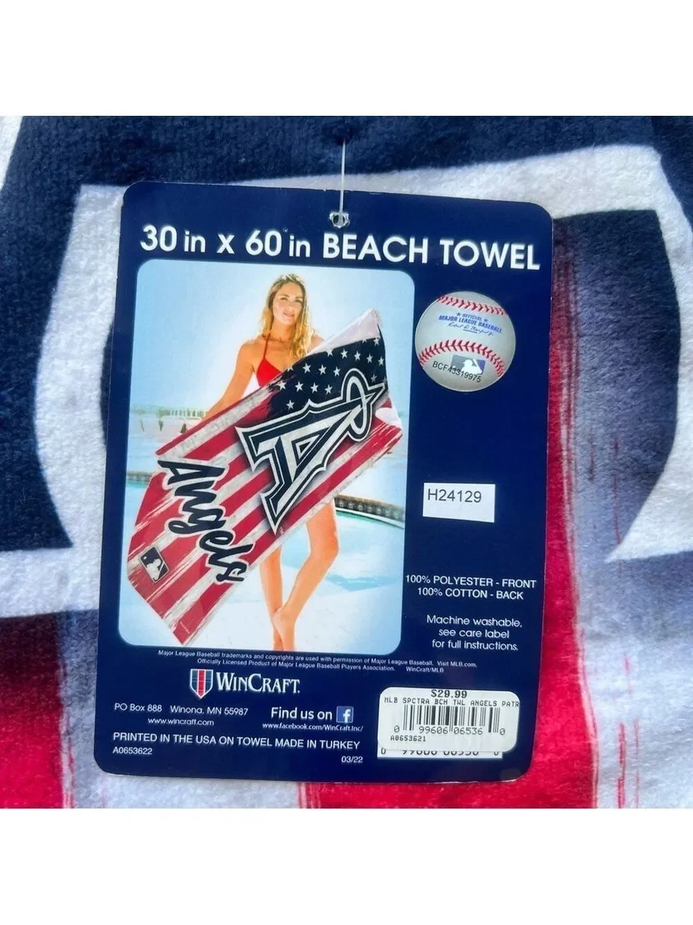 Wincraft MLB Spectra Patriotic Los Angeles Angels 30 x 60 Beach Towel