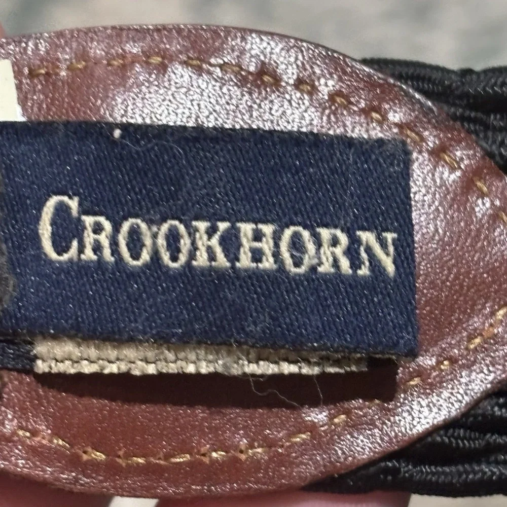 Vintage Crookhorn Belt Brown Croc Woven Black USA Size 40