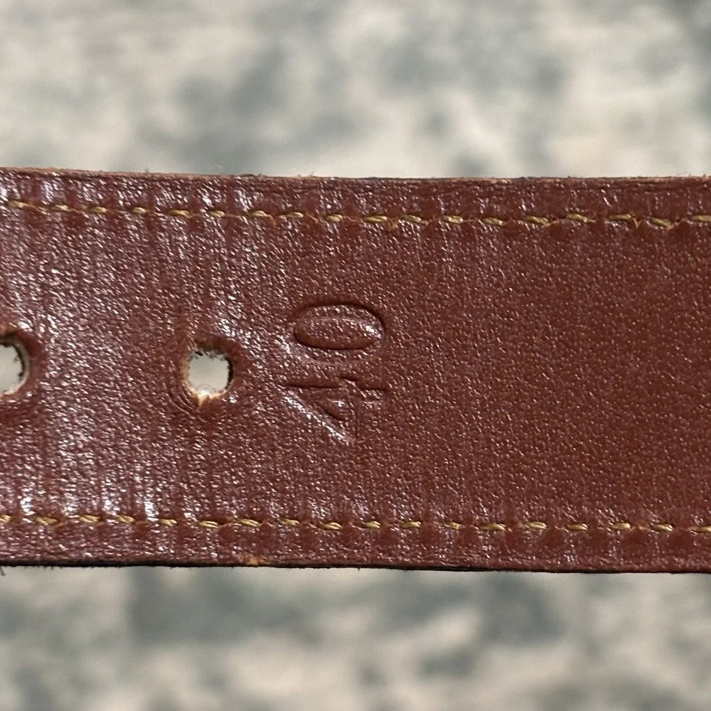 Vintage Crookhorn Belt Brown Croc Woven Black USA Size 40