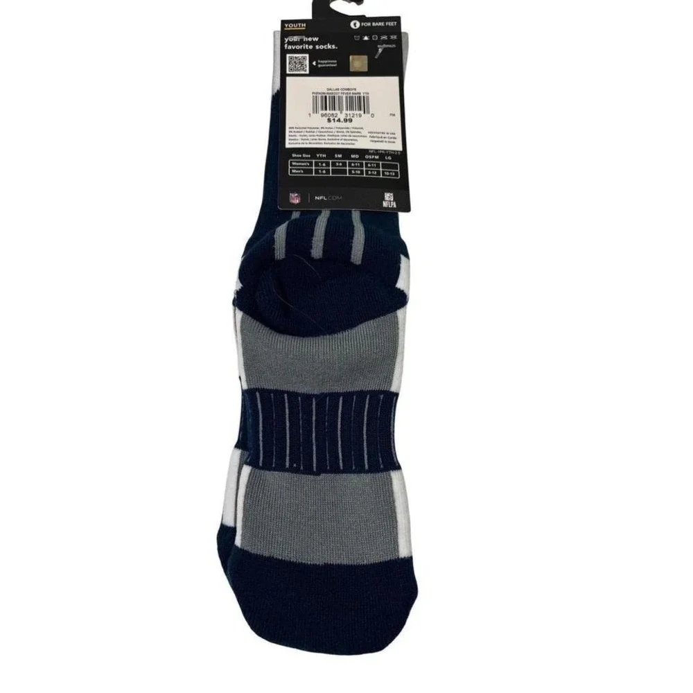 NWT For Bare Feet Youth Dallas Cowboys Mascot Fever Socks NFL Team Apparel