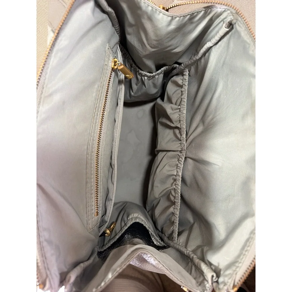 Freshly Picked Classic Diaper Bag Stone Gray Vegan Leather Backpack with Pad