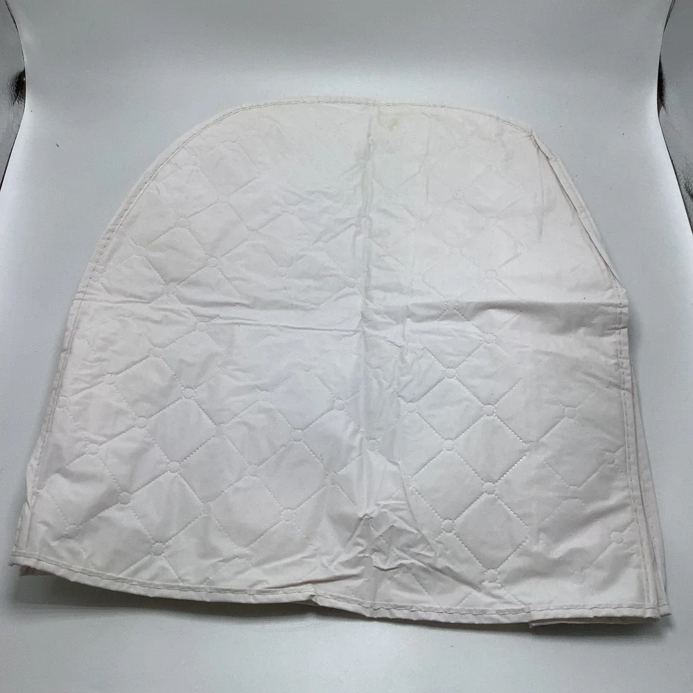 Vintage Quilted Vinyl‎ Appliance White Cover Floral Embroidery