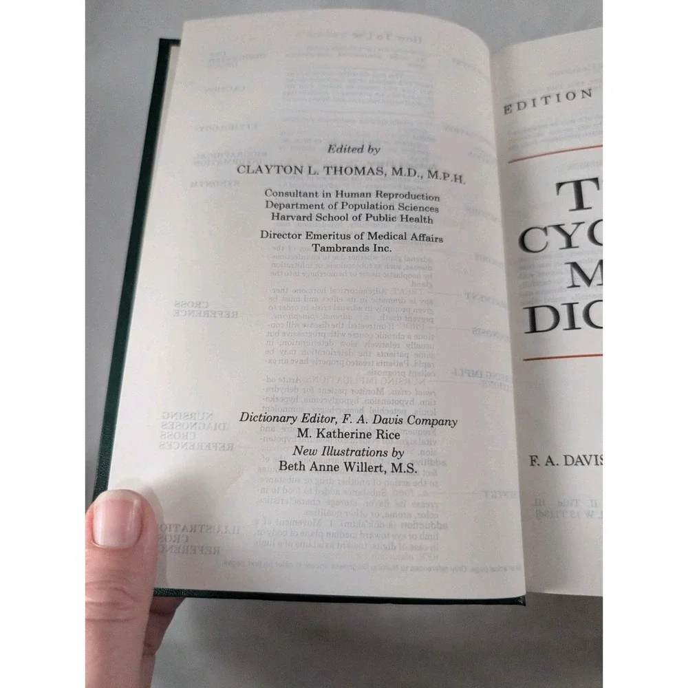 TABERS‎ CYCLOPEDIC MEDICAL DICTIONARY 16th Edition HC Educational DAVIS