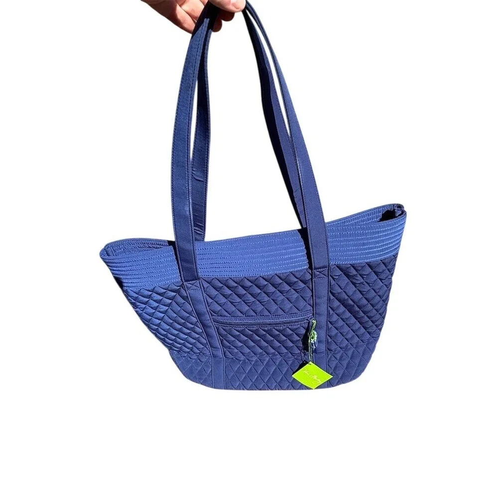 Vera Bradley Vera Tote Large Lapis Blue Quilted Bag