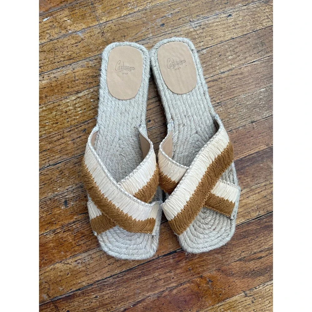 Castaner Espadrille Raffia Criss Cross Slide Sandals -‎ Women's Designer Shoes