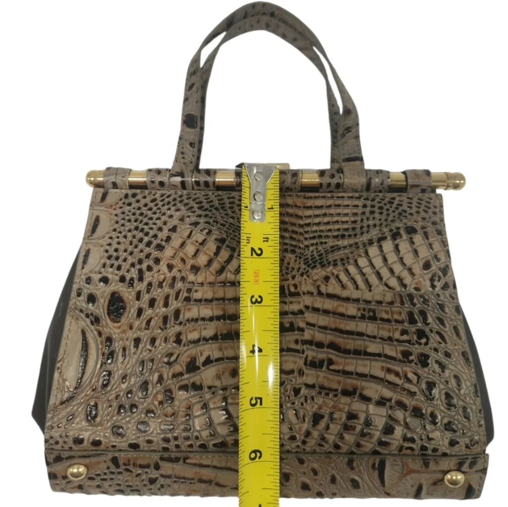 Merrell McGuiness Croc Embossed Leather Reversible Handbag Clutch Rare‎