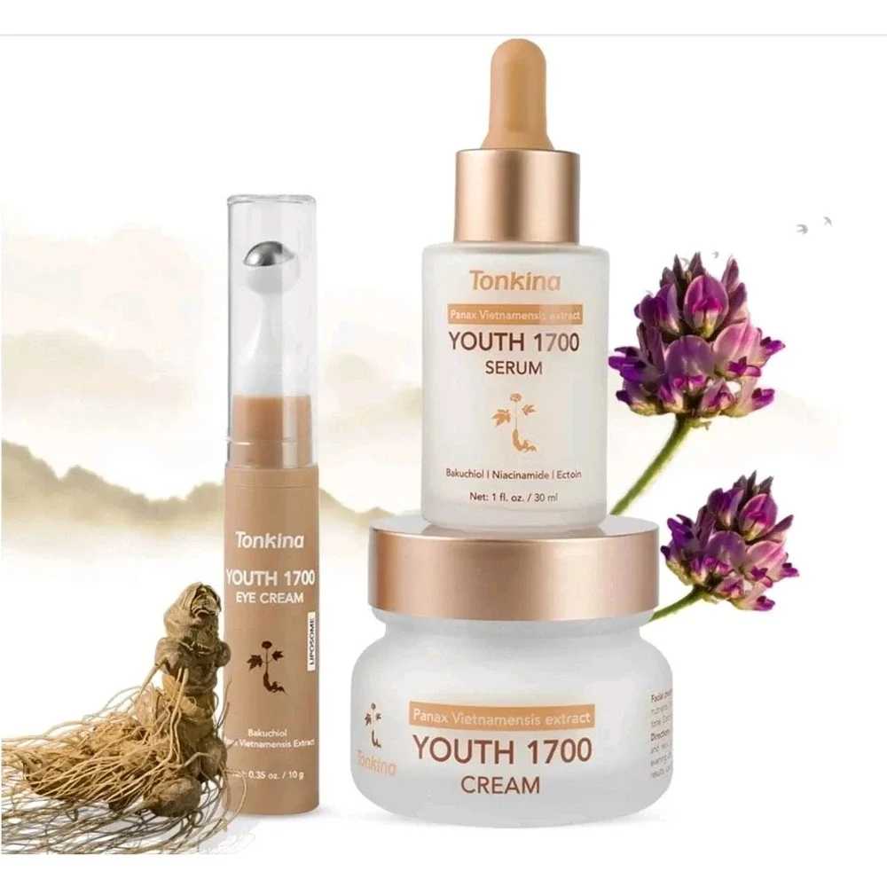 Tonkina 1700 Essential‎ Trio Set Anti Aging Eye Cream Serum Moisturizer Gift Set