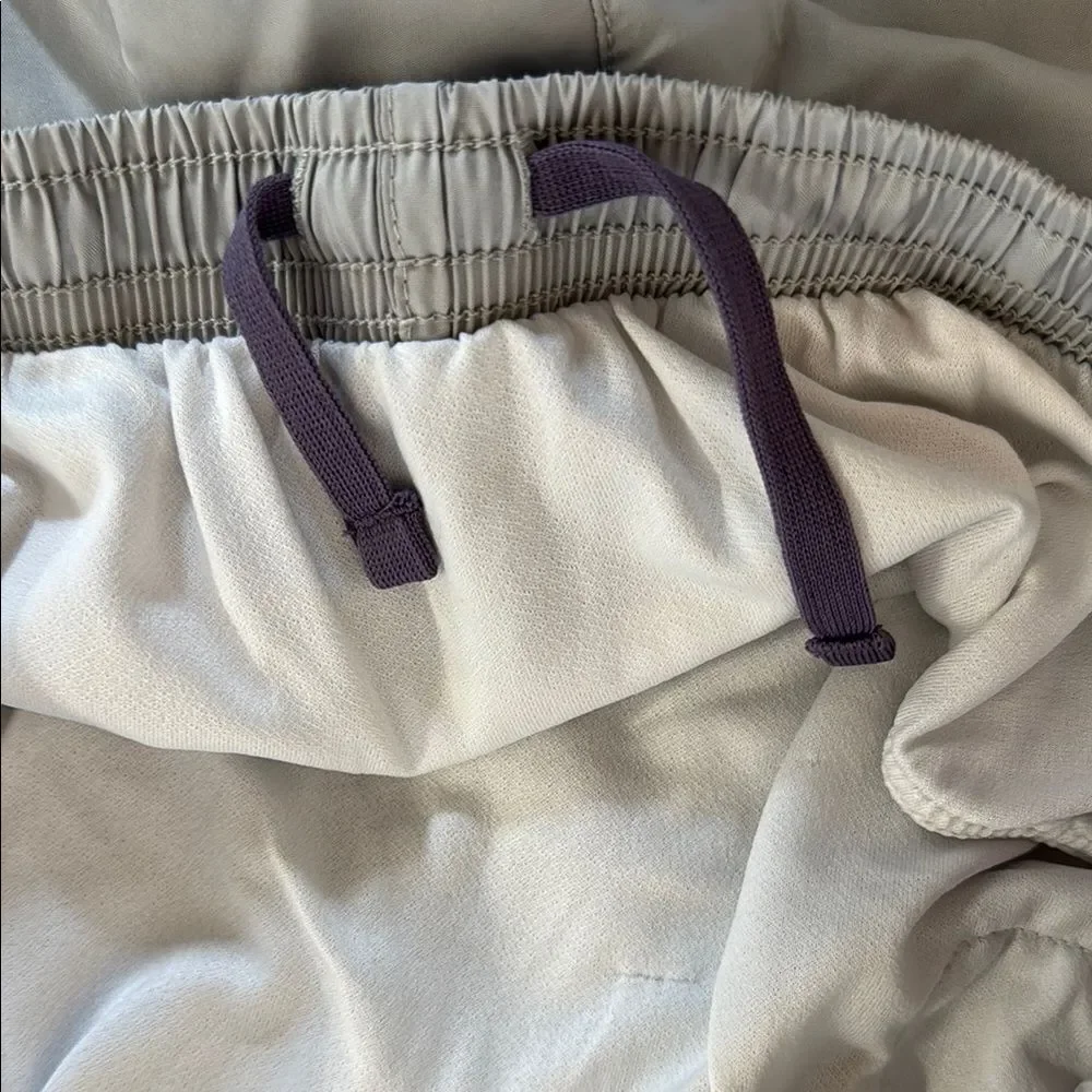 Nike Gray and Purple Athletic Shorts with Elastic Waistband