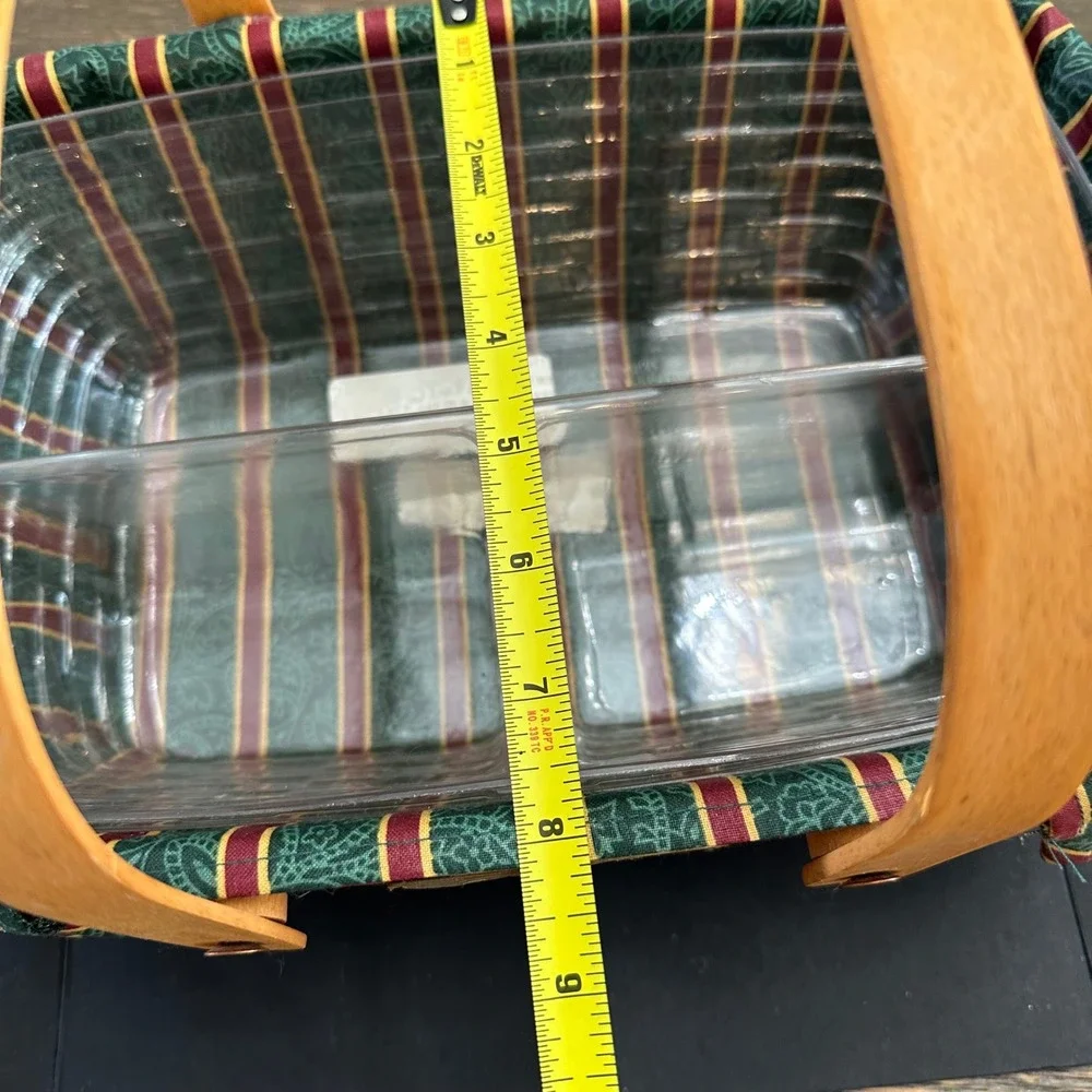 Vintage Longaberger 1996 Holiday‎ Cheer Basket With Handles and 2 Plastic Liners