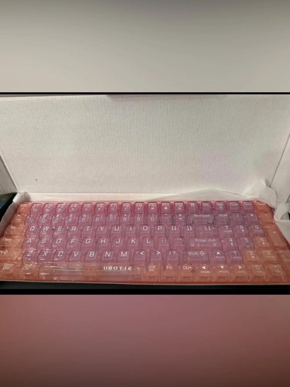 Pink Transparent Bluetooth Keyboard
