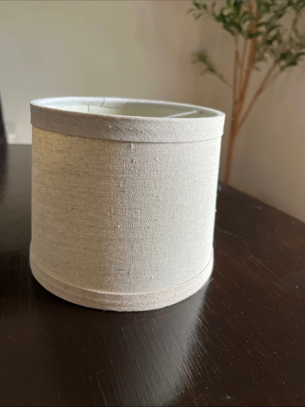 Neutral Cream Linen Drum Lamp Shade - Home Accents