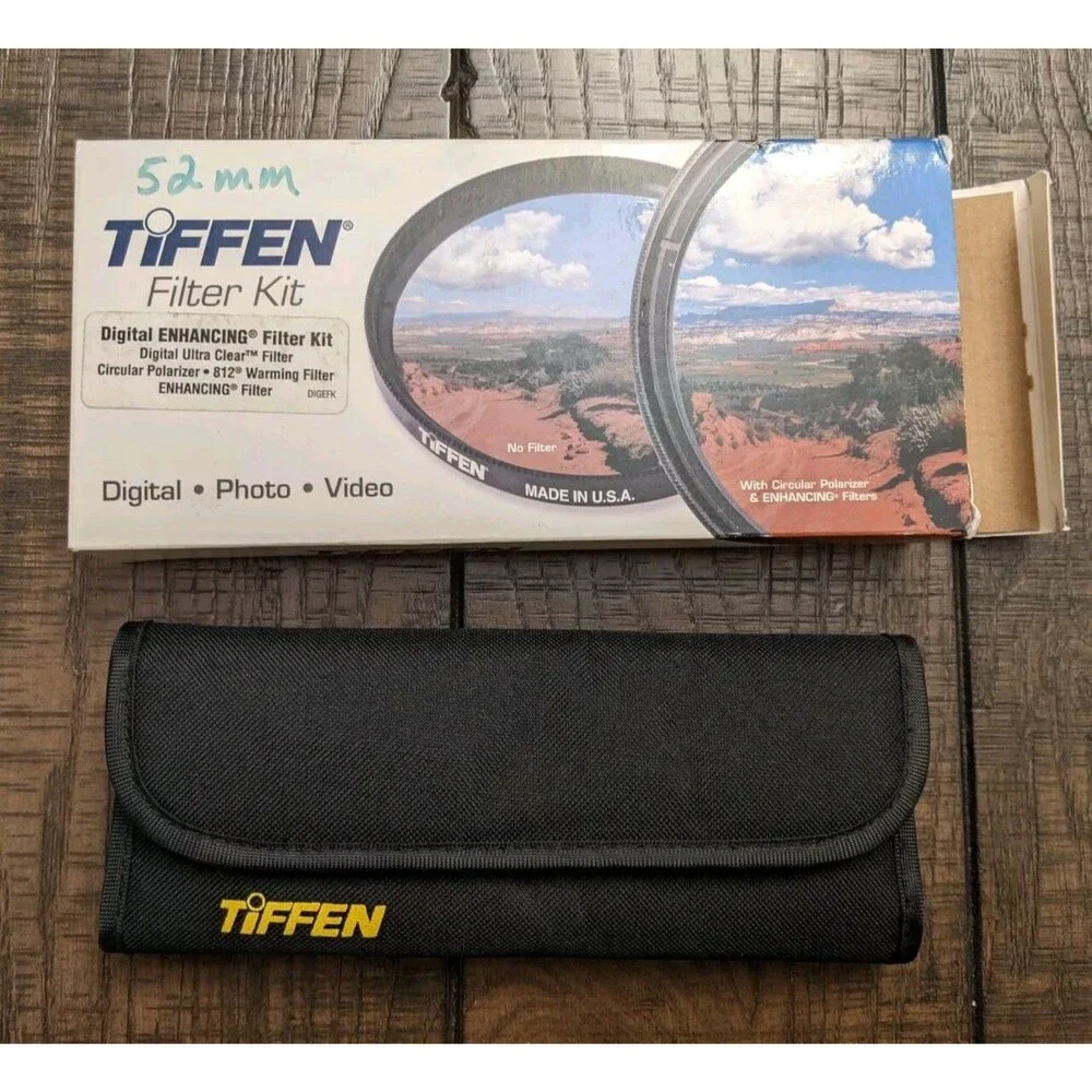 Tiffen 52mm Digital Enhancing 4 Filter Kit Digital Photo Video Camera DIGEFK