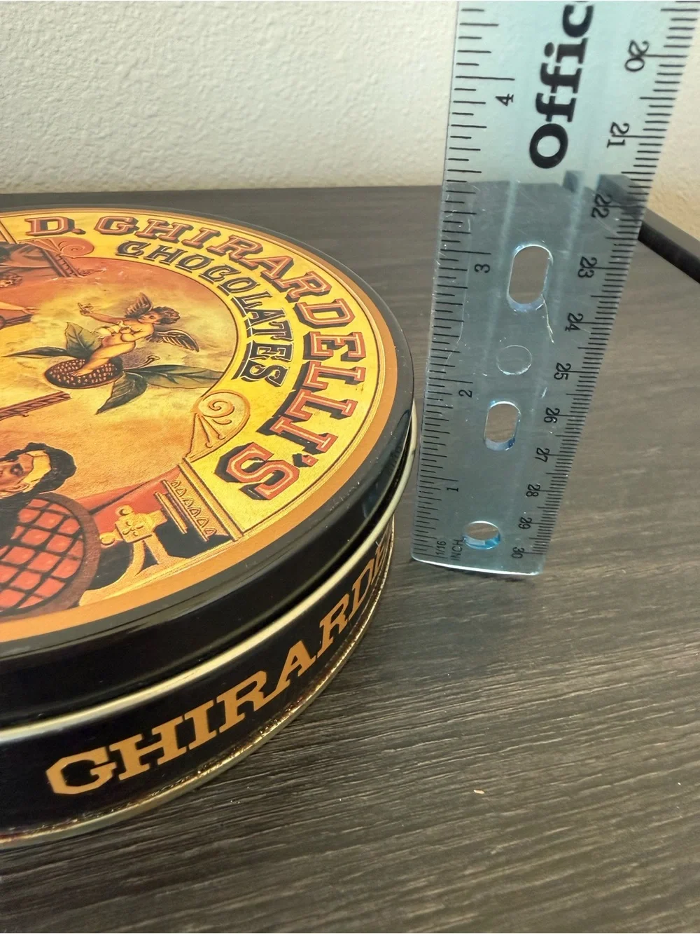 Vintage Ghirardelli's Chocolate Tin Canister with lid