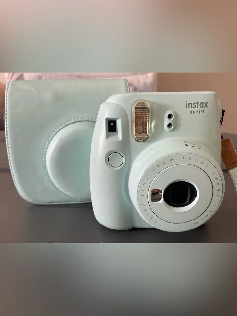 Fujifilm Instax Mini 9 Camera and Pouch in Light Blue