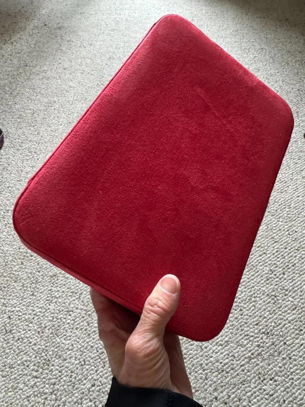 Red Suedelike Covered Jewelry Box 10