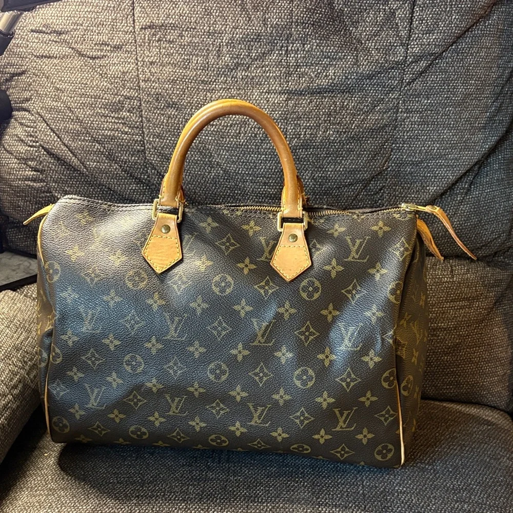 Louis Vuitton Speedy 35 Monogram Canvas Boston Bag Vintage