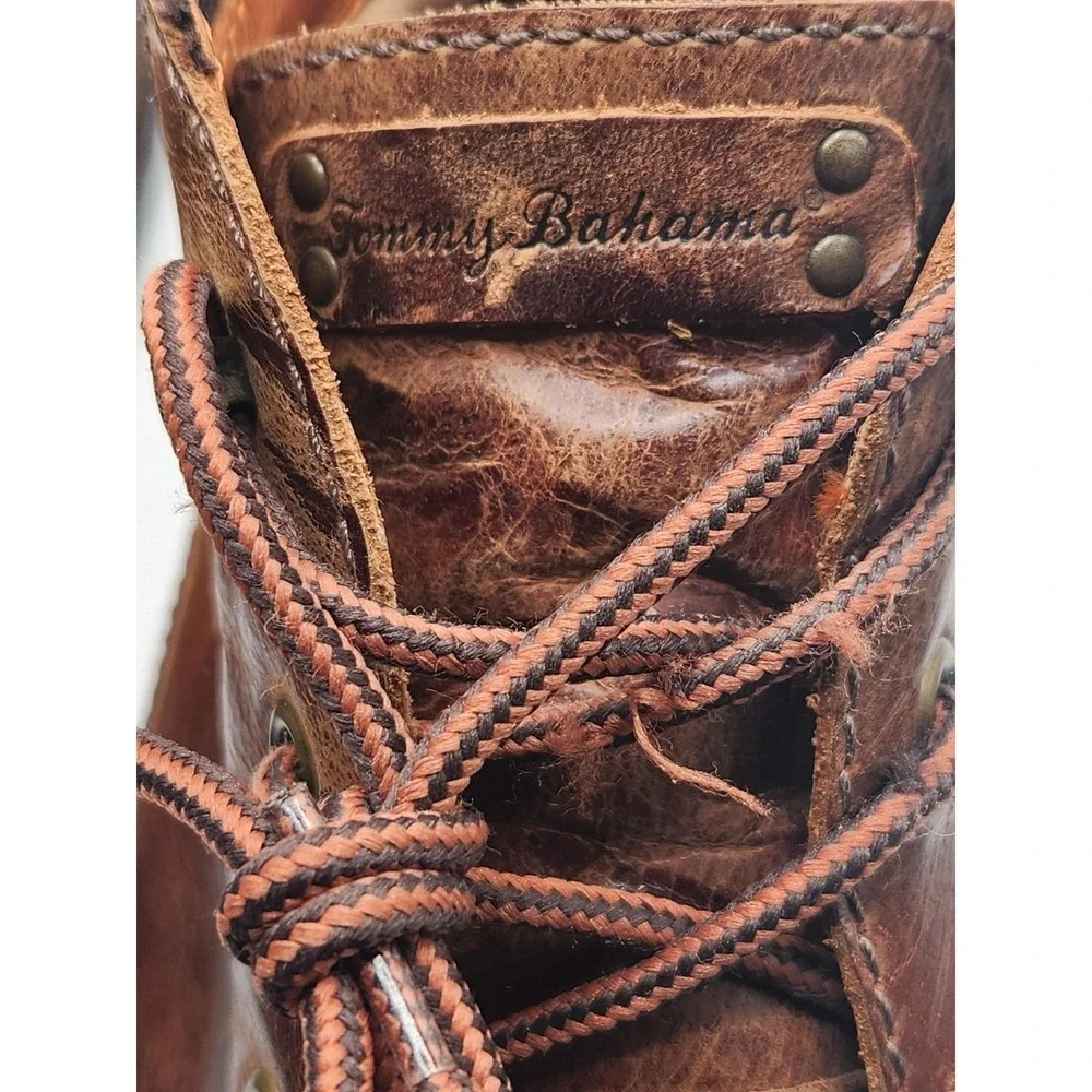 Tommy Bahama Chukka Boots Mens Size 8 Brown Leather Labane Ankle Casual Lace Up