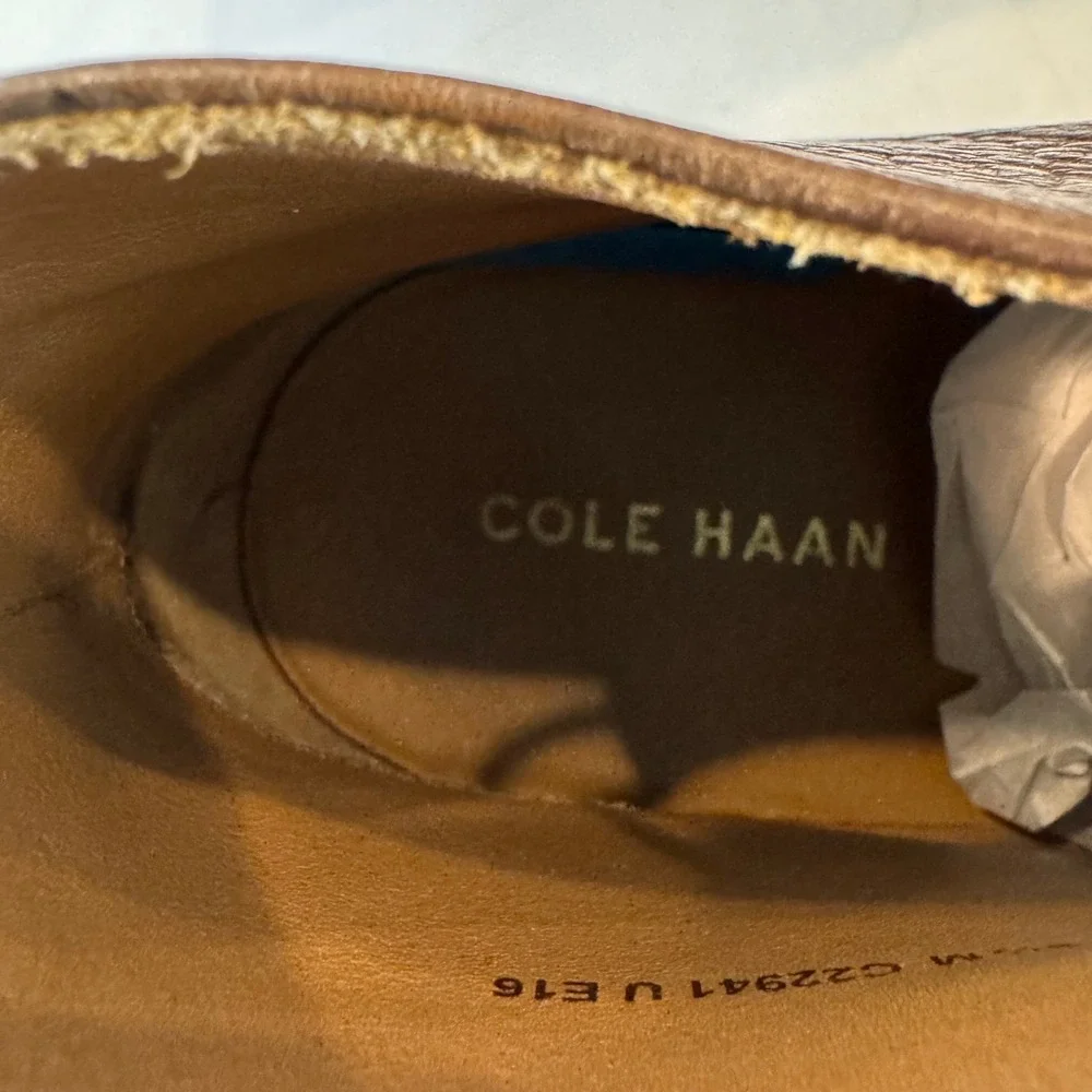 Cole Haan Men 9.5 M Brown Pebbled Leather Chukka Boots C22941 Lace Up Ankle