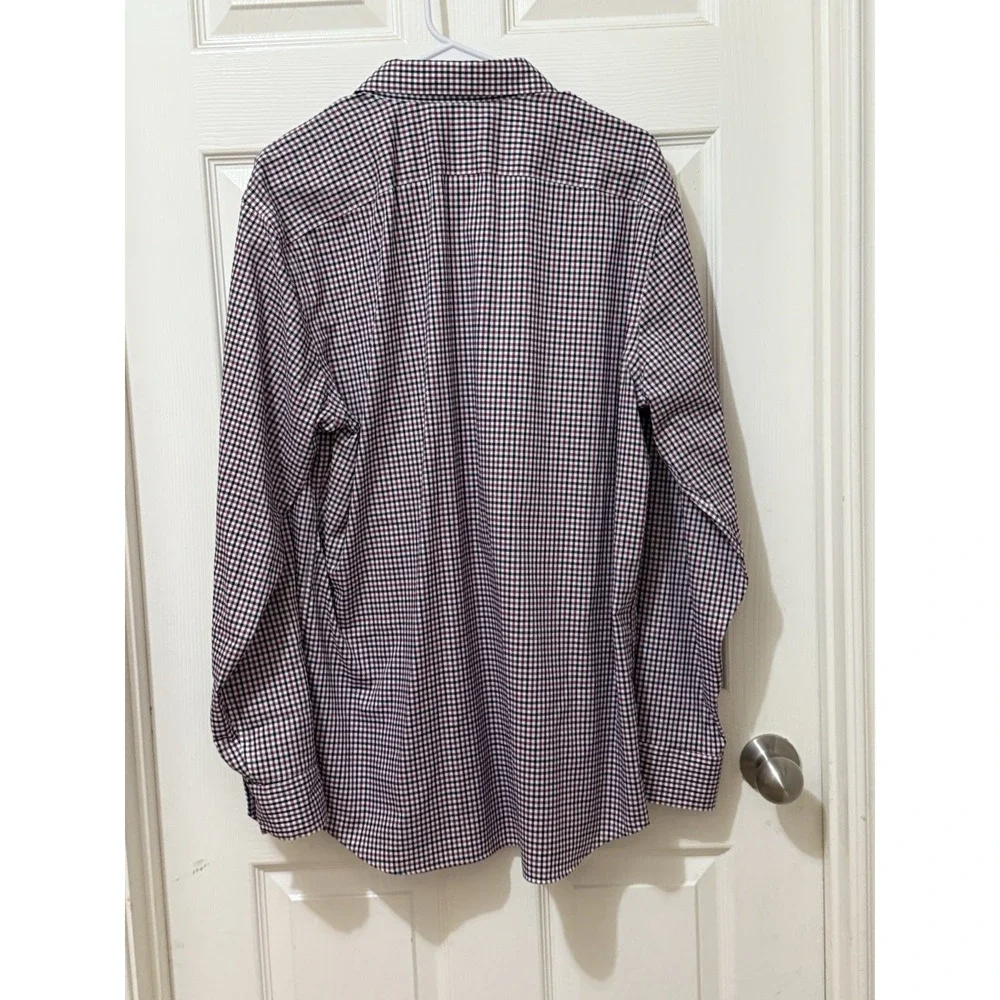 Banana Republic Button Up Shirt Tailored‎ Standard Fit Red White Blue Sz Large L