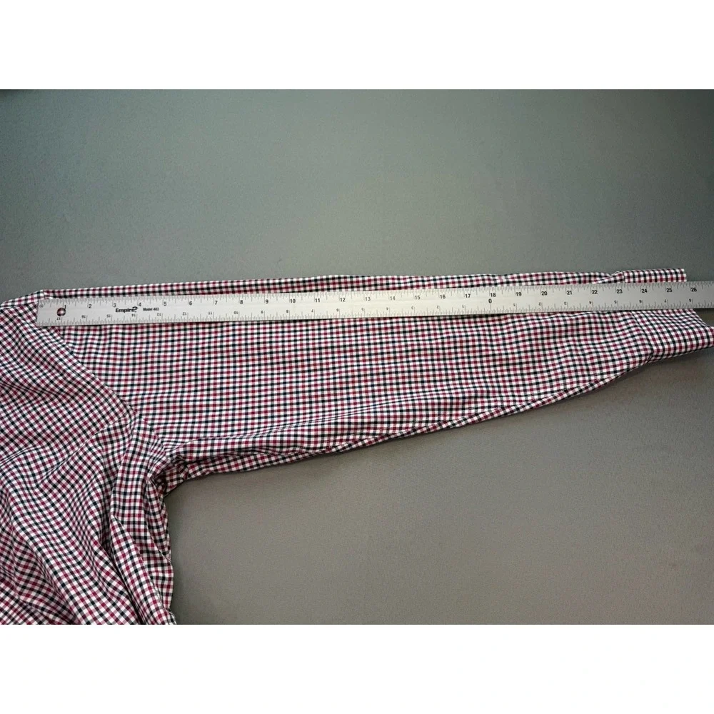 Banana Republic Button Up Shirt Tailored‎ Standard Fit Red White Blue Sz Large L