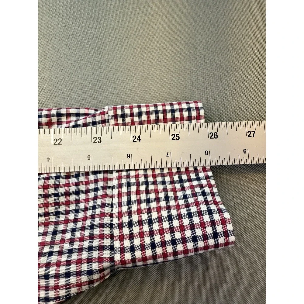 Banana Republic Button Up Shirt Tailored‎ Standard Fit Red White Blue Sz Large L