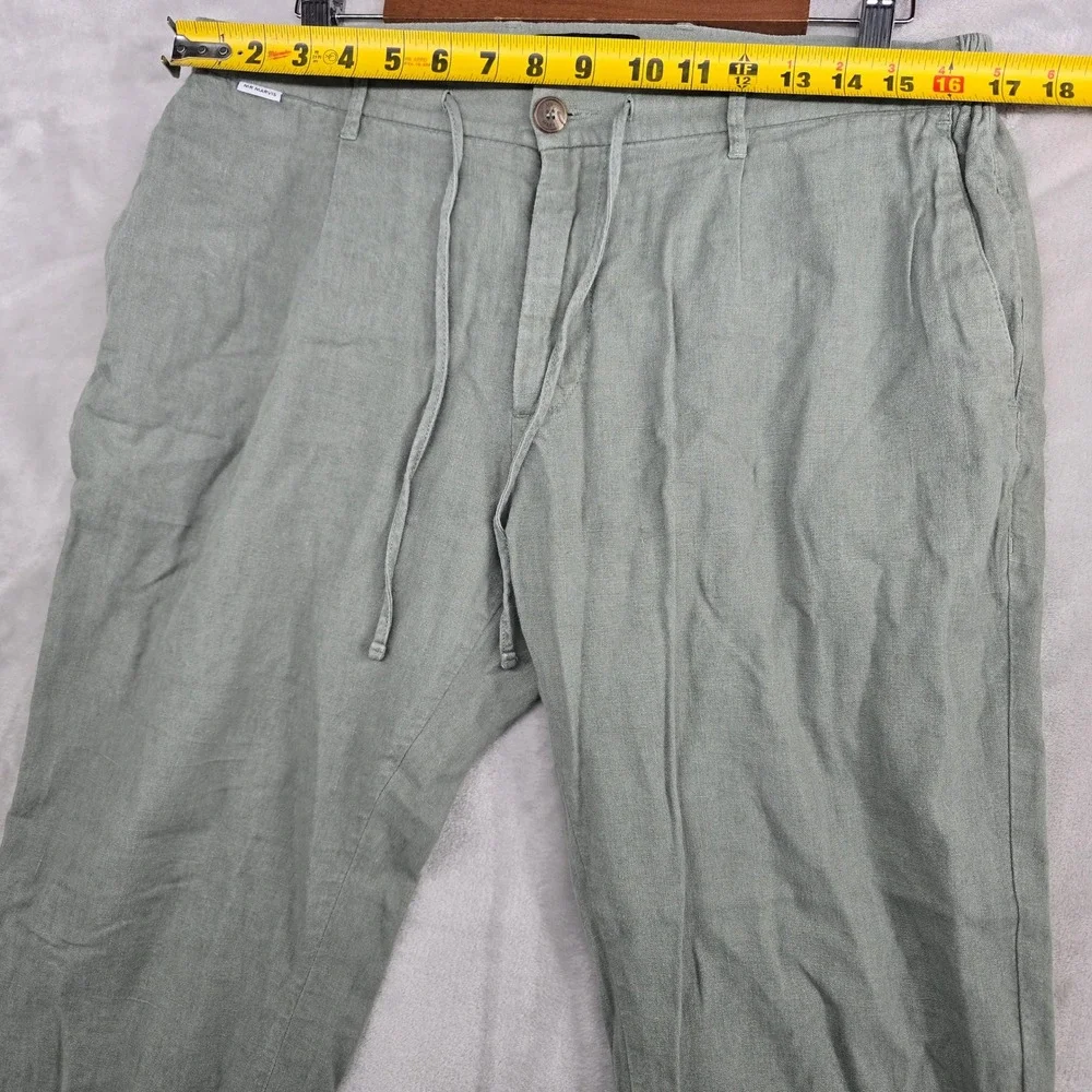 MR MARVIS The Linens Mens Green Drawstring Casual‎ Pants 36x24