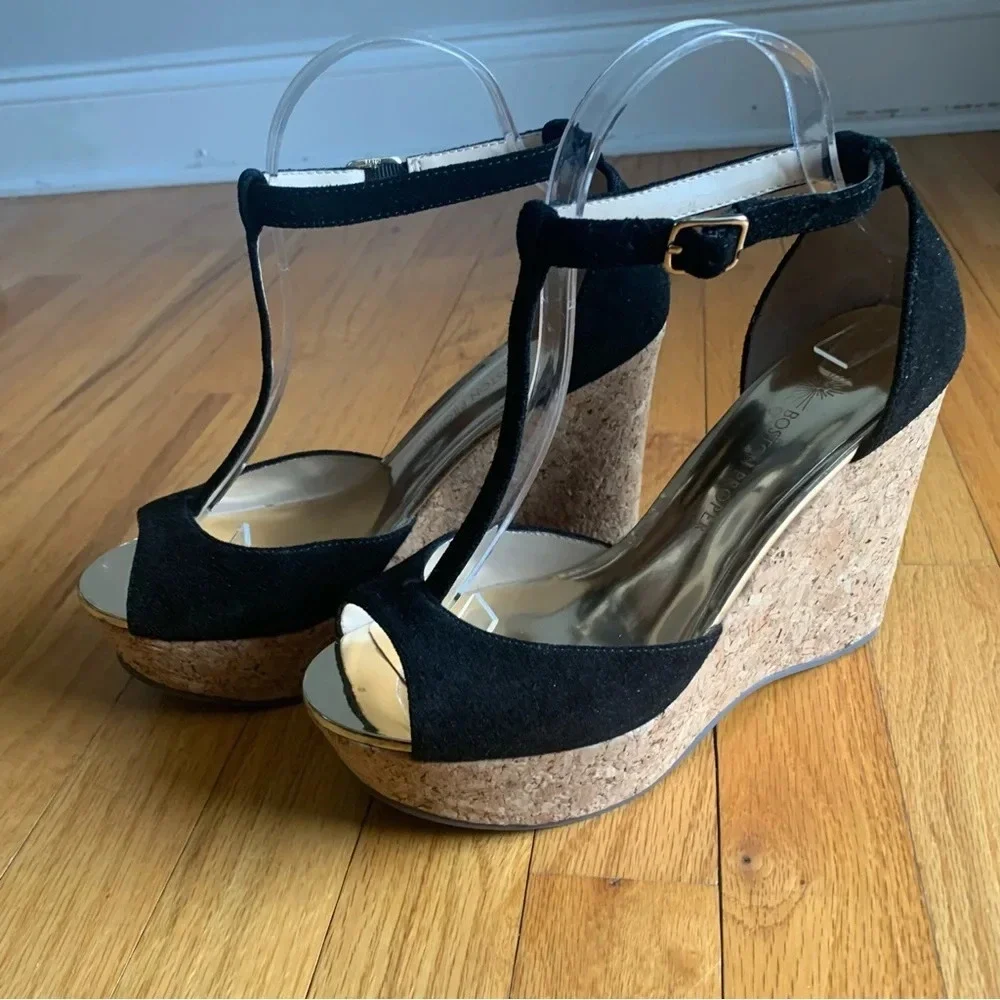 NWOB Boston Proper Faux Black Suede Espadrilles Size 8