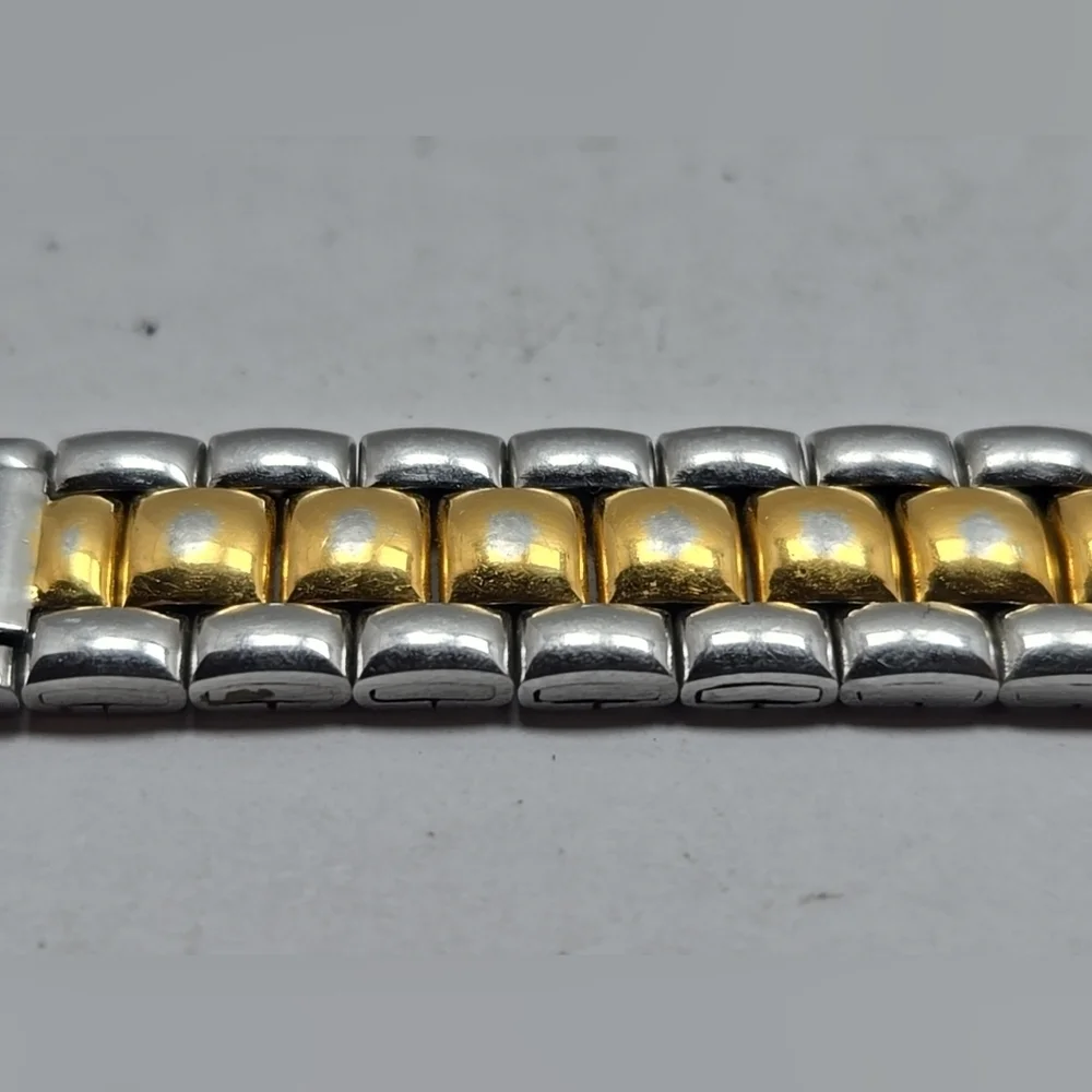 Womens Vintage Salvi 18K Gold Plated Watch 334362 Silver Two Tone New Battery