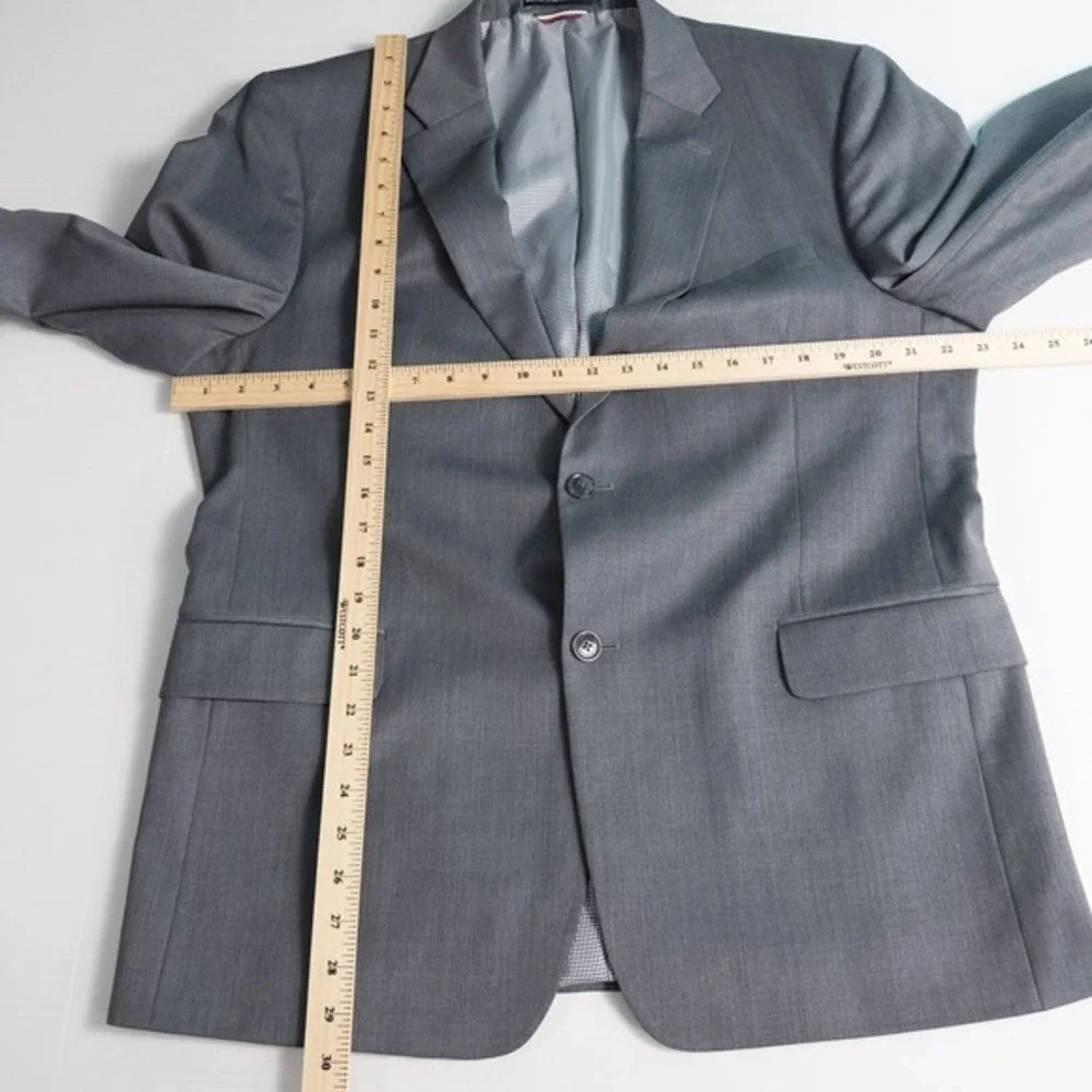Tommy Hilfiger Wool Blend Blazer Mens 44R Gray Two Button Single‎ Breasted