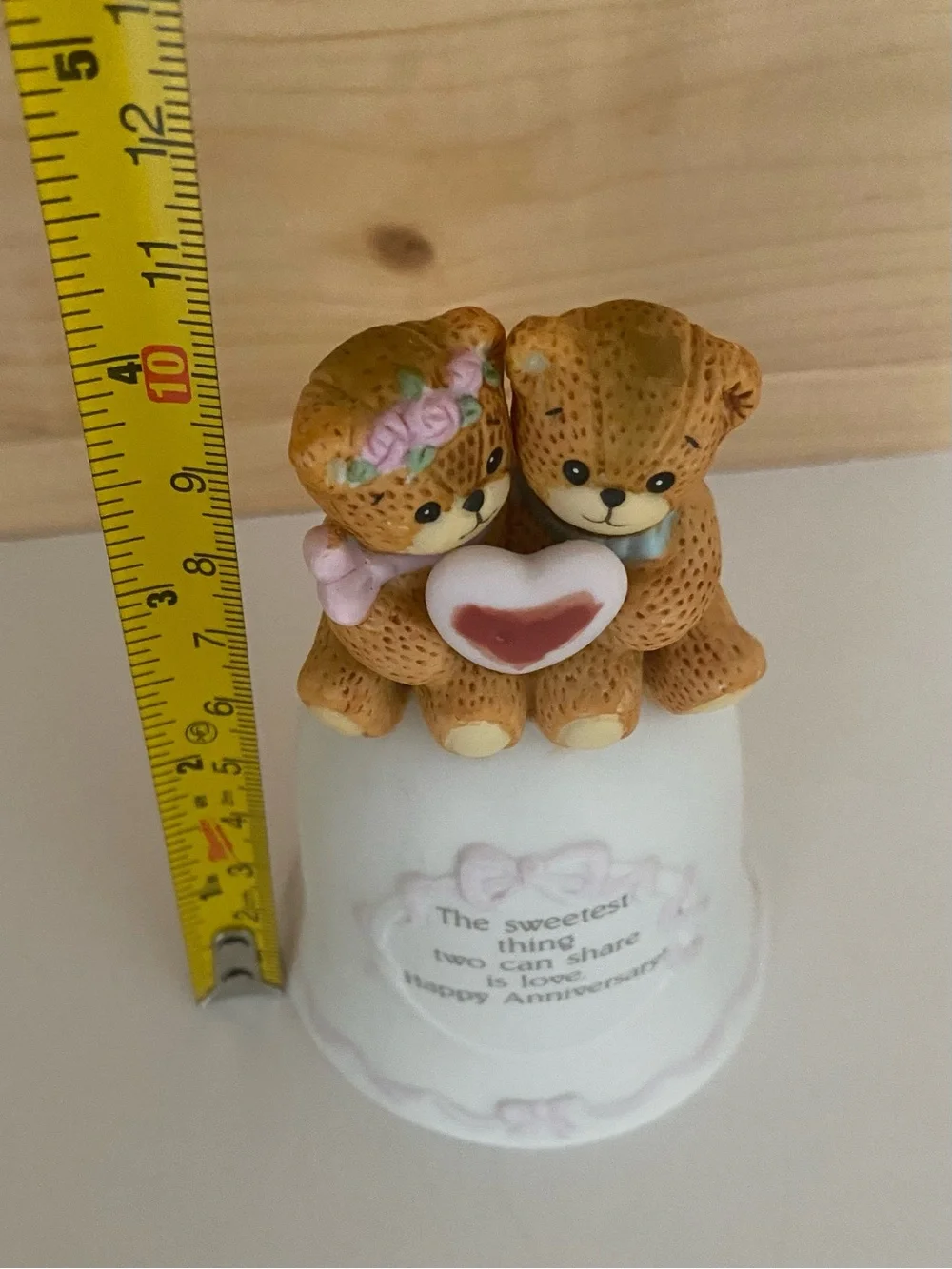 RARE Vintage 1987 Enesco Lucy Rigg Anniversary Bell Bear Figurine Collectible