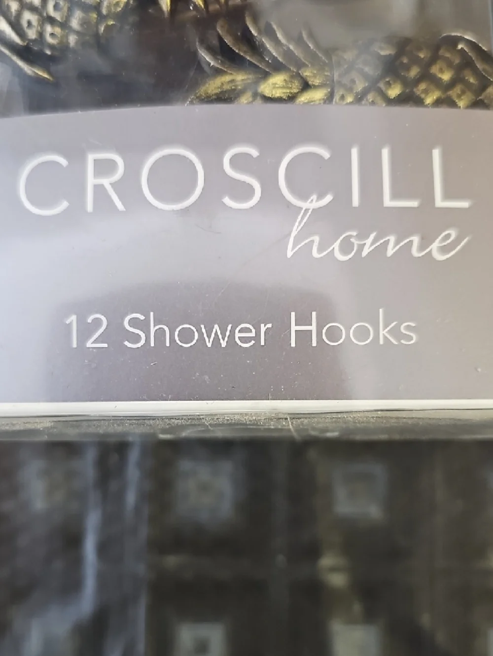 NIB Croscill Home Pineapple Shower Curtain Hooks - Set of 12 - Bronze/Gold