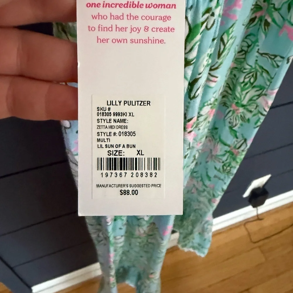 Lily Pulitzer zetta midi dress in lil sun of a bun xl 14/16