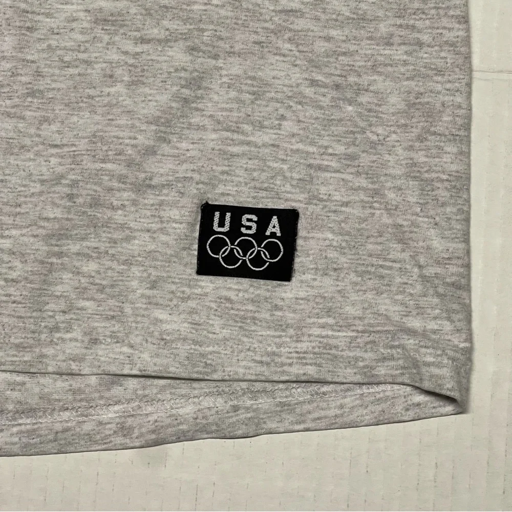 Vintage USA Olympics T-Shirt Men L Grey Short Sleeve Cotton Crew Neck JC Penny