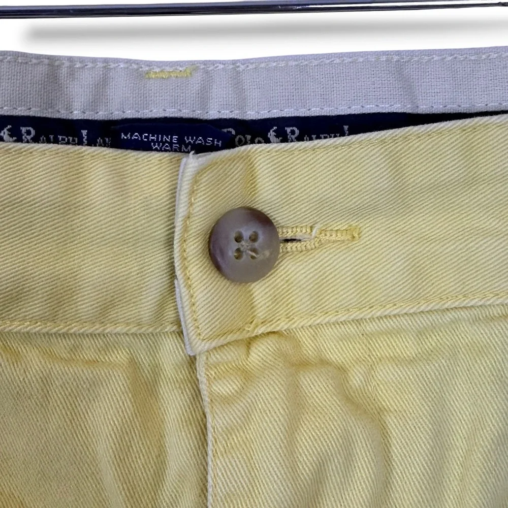 VIntage Polo Ralph Lauren Chino Shorts Mens 31 Yellow Pleated Front 100% Cotton