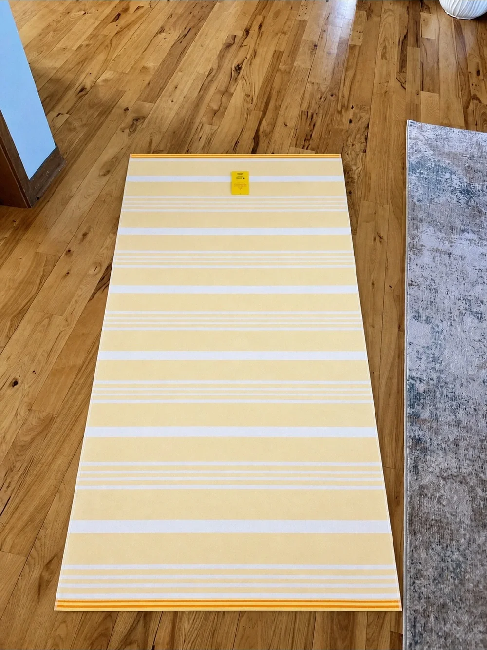 Yellow Striped Turkish Sand Resistant Extra Long Beach Pool Towel, 100% cotton