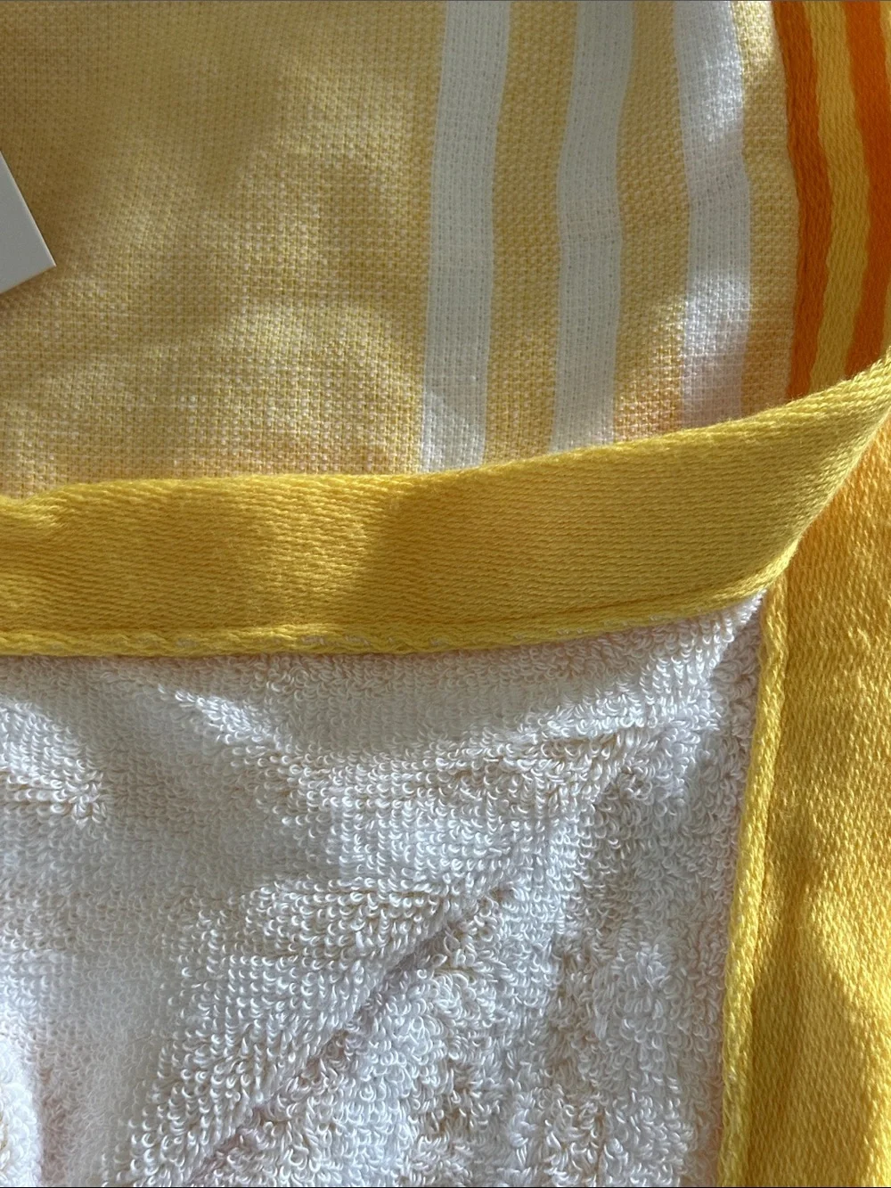 Yellow Striped Turkish Sand Resistant Extra Long Beach Pool Towel, 100% cotton
