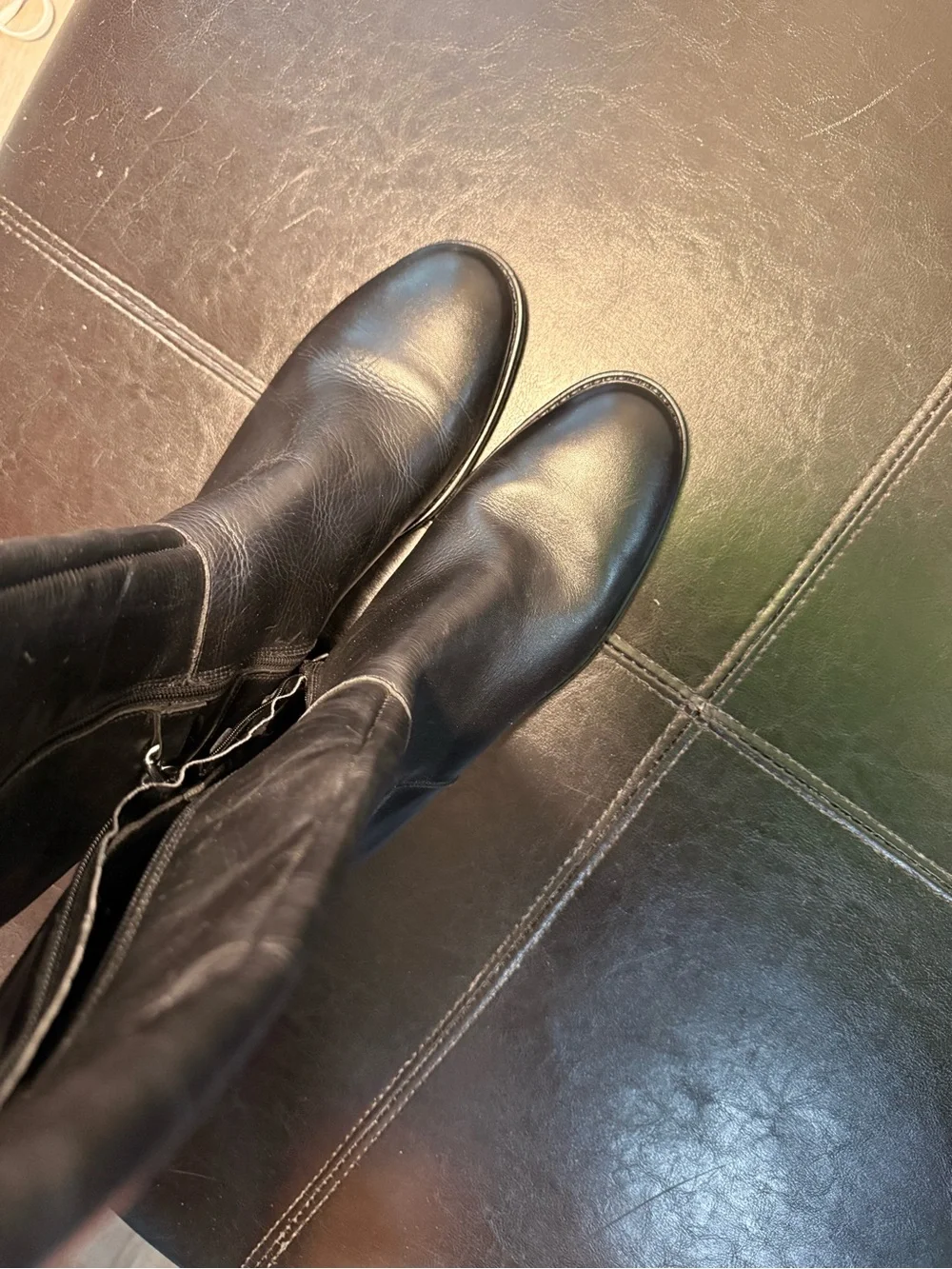 Black Over-the-Knee Chain-Trim Leather Kurt Geiger Boots