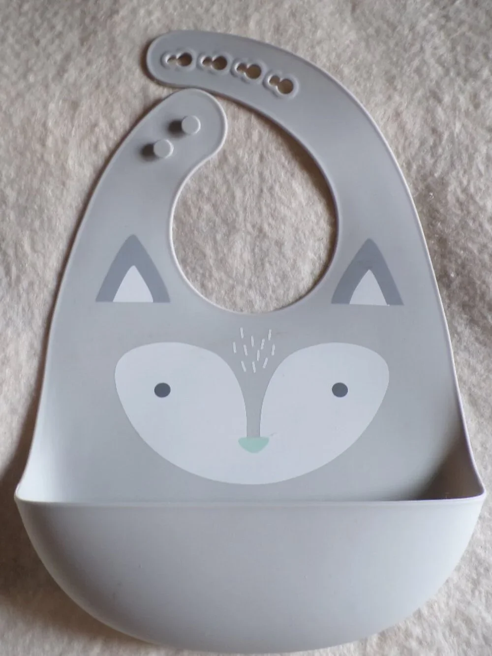 Cloud Island Silicone Baby Bib Fox Adjustable Neckband Dishwasher Safe