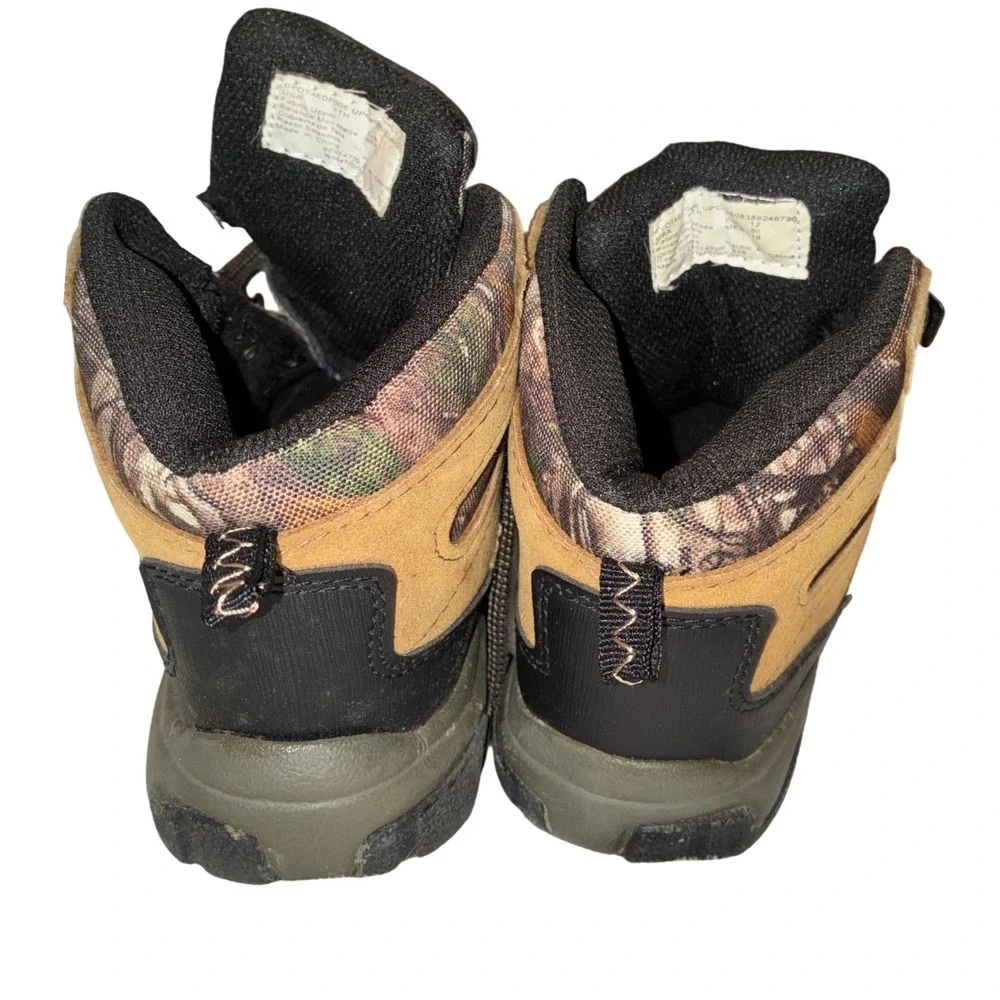 Ozark Trail Youth Camo Hiking Boots Tan Brown Camouflage Size 12 YTH Outdoor