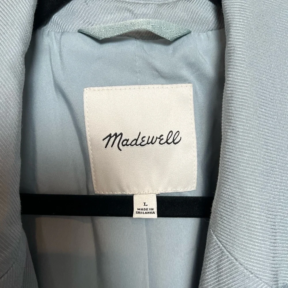 Madewell Larsen Blazer Jacket in Drapeweave Overcast Blue (Large)