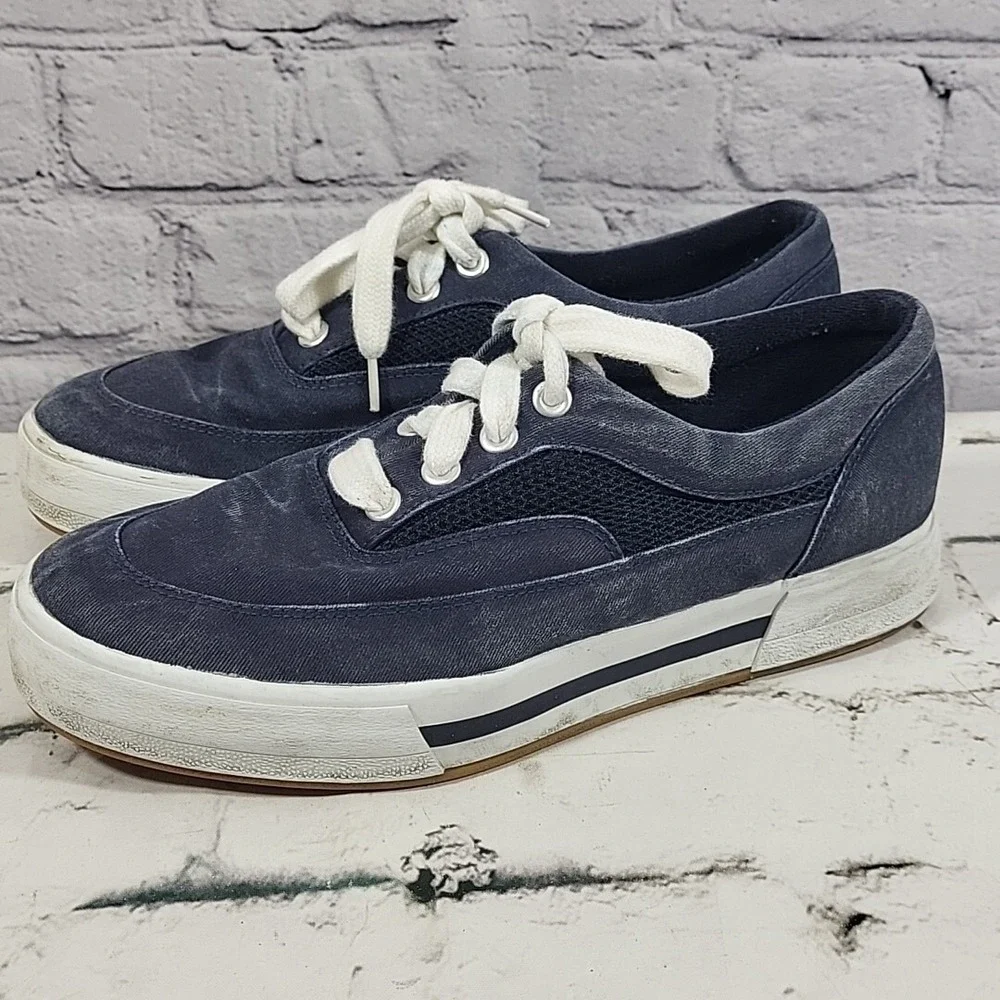 Sperry Top Sider Boat Shoes Womens Sz 9 Navy Blue‎ Platform Chunky Y2K Sneakers