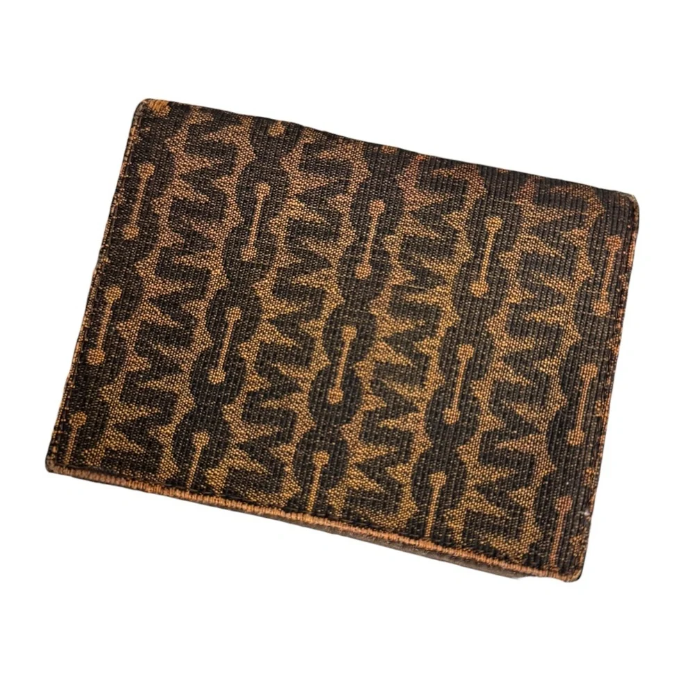 Mark Cross Early 80’s Leather & Canvas Logo Bi-Fold Notepad Holder Unisex