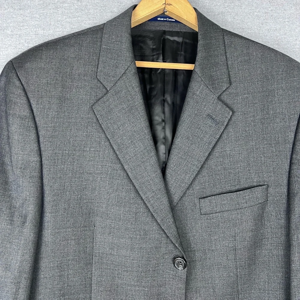 Ralph Lauren 44L Sport Coat Blazer Jacket 3Button Gray 90s‎