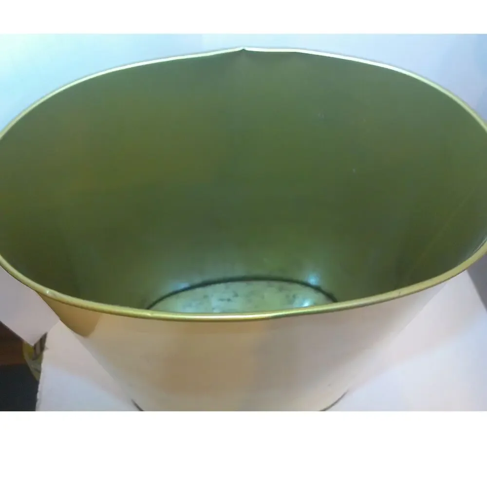 Vtg Cheinco Metal Trash Can Waste Basket Mid Century MCM Colorful Tulips READ