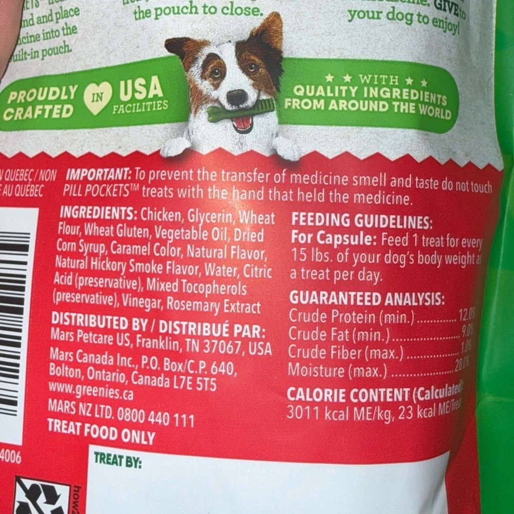 Greenies Pill Pockets Dog Treats Hickory Smoke Large Capsule 7.9oz 30Pk Soft