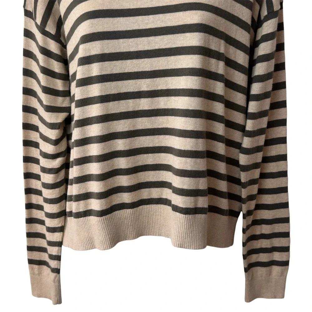 Velvet by Graham and Spencer Alister Striped Crewneck Sweater Cashmere Blend S
